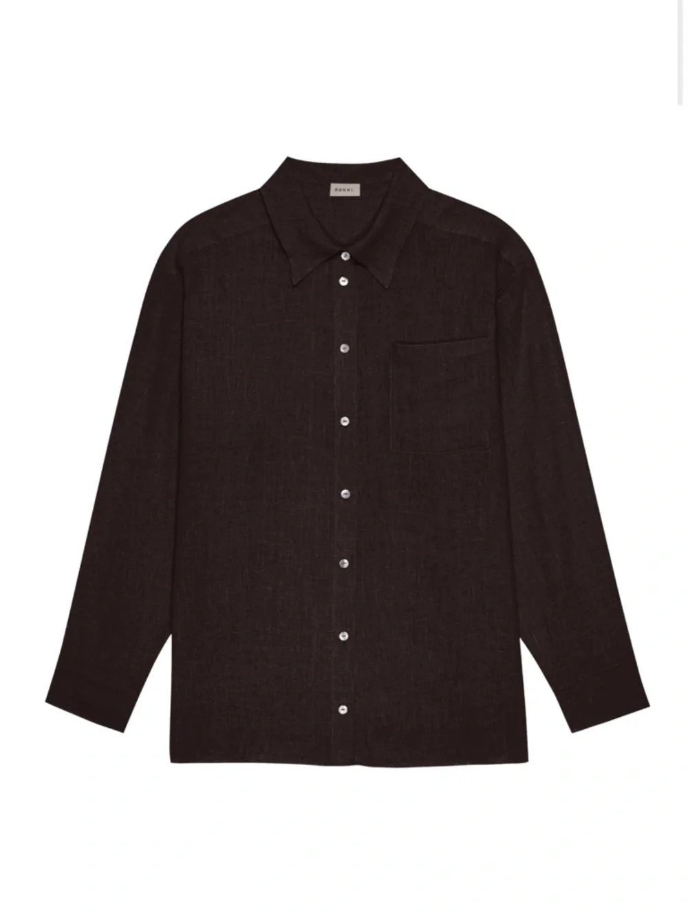 DONNI The Linen Relaxed Shirt in Espresso - Picture 7 of 9